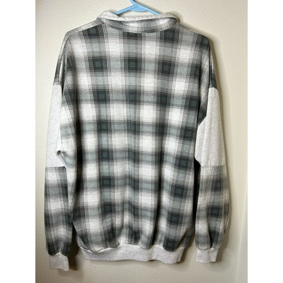 San Francisco The Place To Be 1994 Sweater Gray Plaid 1/4 Zip Size XXL Grey - Picture 11 of 14